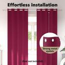 vidaXL Fekete Függöny Gyűrűkkel 2 pcs Bordó 260 x 140 cm Poliészter