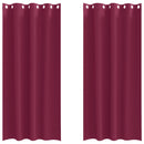 vidaXL Fekete Függöny Gyűrűkkel 2 pcs Bordó 260 x 140 cm Poliészter