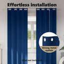 vidaXL Fekete Függöny Gyűrűkkel 2 pcs Sötét kék 245 x 140 cm