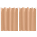 vidaXL Fekete Függöny Gyűrűkkel 2 pcs Világos Barna 140 x 140 cm