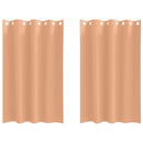 vidaXL Fekete Függöny Gyűrűkkel 2 pcs Világos Barna 175 x 140 cm