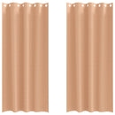 vidaXL Fekete Függöny Gyűrűkkel 2 pcs Világos Barna 260 x 140 cm