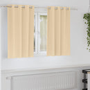 vidaXL Fekete Függöny Gyűrűkkel 2 db Krém 140 x 140 cm Poliészter