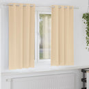 vidaXL Fekete Függöny Gyűrűkkel 2 db Krém 175 x 140 cm Poliészter