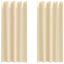 vidaXL Fekete Függöny Gyűrűkkel 2 pcs Krém 245 x 140 cm Poliészter