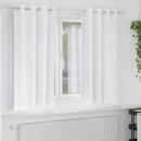 vidaXL Fekete Függöny Gyűrűkkel 2 pcs Tiszta Fehér 175 x 140 cm