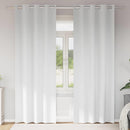 vidaXL Fekete Függöny Gyűrűkkel 2 db Tiszta Fehér 245 x 140 cm