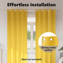 vidaXL Fekete Függöny Gyűrűkkel 2 pcs Mustár sárga 245 x 140 cm