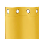 vidaXL Fekete Függöny Gyűrűkkel 2 db Mustár sárga 260 x 140 cm