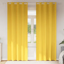 vidaXL Fekete Függöny Gyűrűkkel 2 db Mustár sárga 260 x 140 cm