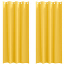 vidaXL Fekete Függöny Gyűrűkkel 2 pcs Mustár sárga 260 x 140 cm