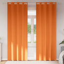 vidaXL Fekete Függöny Gyűrűkkel 2 db Élénk narancs 225 x 140 cm
