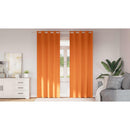 vidaXL Fekete Függöny Gyűrűkkel 2 pcs Élénk narancs 245 x 140 cm