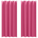vidaXL Fekete Függöny Gyűrűkkel 2 pcs Élénk rózsaszín 245 x 140 cm