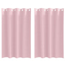 vidaXL Fekete Függöny Gyűrűkkel 2 pcs Babarózsaszín 175 x 140 cm