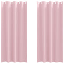 vidaXL Fekete Függöny Gyűrűkkel 2 pcs Babarózsaszín 225 x 140 cm