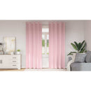 vidaXL Fekete Függöny Gyűrűkkel 2 pcs Babarózsaszín 245 x 140 cm