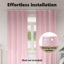 vidaXL Fekete Függöny Gyűrűkkel 2 pcs Babarózsaszín 260 x 140 cm