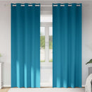 vidaXL Fekete Függöny Gyűrűkkel 2 db Türkiz 260 x 140 cm Poliészter