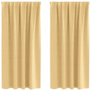 vidaXL Fekete Függöny Gyűrűkkel 2 pcs Bézs 175 x 140 cm Poliészter
