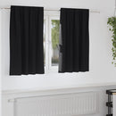 vidaXL Fekete Függöny Gyűrűkkel 2 pcs Fekete 140 x 140 cm Poliészter