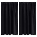 vidaXL Fekete Függöny Gyűrűkkel 2 pcs Fekete 140 x 140 cm Poliészter