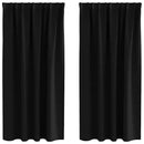 vidaXL Fekete Függöny Gyűrűkkel 2 pcs Fekete 175 x 140 cm Poliészter