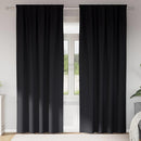 vidaXL Fekete Függöny Gyűrűkkel 2 pcs Fekete 225 x 140 cm Poliészter