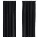vidaXL Fekete Függöny Gyűrűkkel 2 pcs Fekete 225 x 140 cm Poliészter