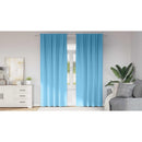 vidaXL Fekete Függöny Gyűrűkkel 2 pcs Világoskék 245 x 140 cm