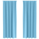 vidaXL Fekete Függöny Gyűrűkkel 2 pcs Világoskék 245 x 140 cm