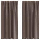 vidaXL Fekete Függöny Gyűrűkkel 2 pcs Sötét Barna 175 x 140 cm