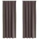 vidaXL Fekete Függöny Gyűrűkkel 2 pcs Sötét Barna 245 x 140 cm