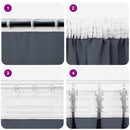 vidaXL Fekete Függöny Gyűrűkkel 2 pcs Antracit 245 x 140 cm Poliészter
