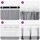 vidaXL Fekete Függöny Gyűrűkkel 2 pcs Világosszürke 245 x 140 cm