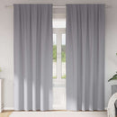 vidaXL Fekete Függöny Gyűrűkkel 2 pcs Világosszürke 245 x 140 cm