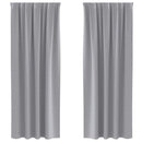 vidaXL Fekete Függöny Gyűrűkkel 2 pcs Világosszürke 245 x 140 cm