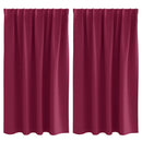 vidaXL Fekete Függöny Gyűrűkkel 2 db Bordó 140 x 140 cm Poliészter