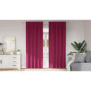vidaXL Fekete Függöny Gyűrűkkel 2 pcs Bordó 225 x 140 cm Poliészter