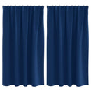 vidaXL Fekete Függöny Gyűrűkkel 2 pcs Sötét kék 140 x 140 cm