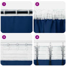 vidaXL Fekete Függöny Gyűrűkkel 2 pcs Sötét kék 245 x 140 cm