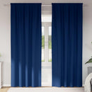 vidaXL Fekete Függöny Gyűrűkkel 2 pcs Sötét kék 245 x 140 cm