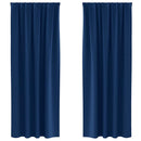 vidaXL Fekete Függöny Gyűrűkkel 2 pcs Sötét kék 245 x 140 cm