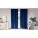 vidaXL Fekete Függöny Gyűrűkkel 2 pcs Sötét kék 260 x 140 cm