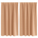 vidaXL Fekete Függöny Gyűrűkkel 2 pcs Világos Barna 140 x 140 cm
