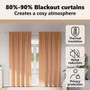 vidaXL Fekete Függöny Gyűrűkkel 2 pcs Világos Barna 260 x 140 cm