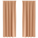 vidaXL Fekete Függöny Gyűrűkkel 2 pcs Világos Barna 260 x 140 cm