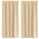 vidaXL Fekete Függöny Gyűrűkkel 2 pcs Krém 175 x 140 cm Poliészter