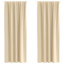 vidaXL Fekete Függöny Gyűrűkkel 2 pcs Krém 245 x 140 cm Poliészter