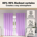 vidaXL Fekete Függöny Gyűrűkkel 2 pcs Lila 225 x 140 cm Poliészter